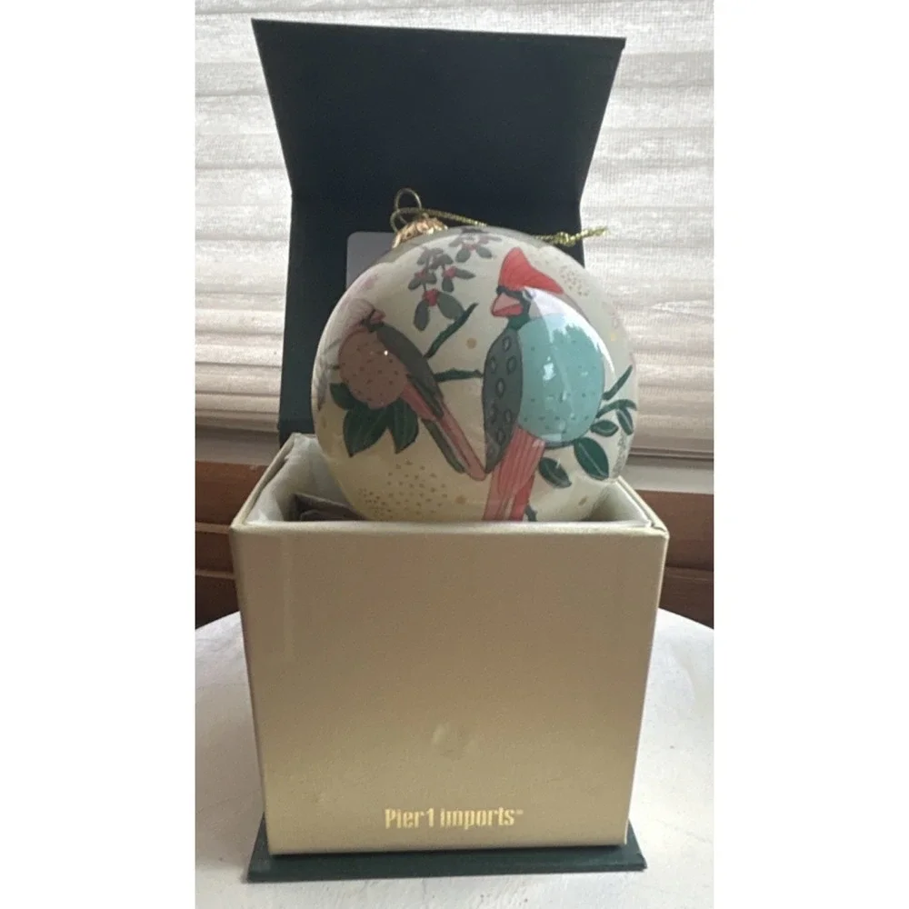 Pier 1 Imports Li Bien Hand Painted Bird Glass Ornament 2019 with Box